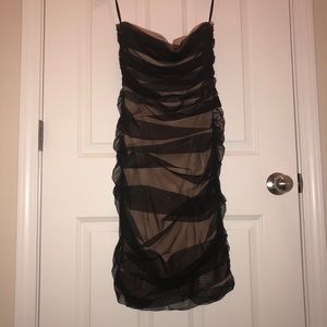 Formal BCBG MaxAzria Mesh Wrapped Dress